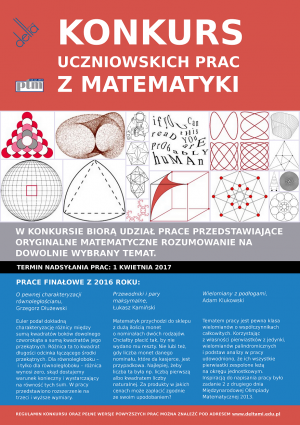38. edycja Konkursu Uczniowskich Prac z Matematyki ogłoszona